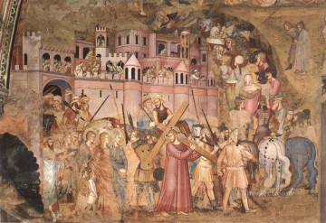  pittore - Christ portant la croix au calvaire Quattrocento peintre Andrea da Firenze